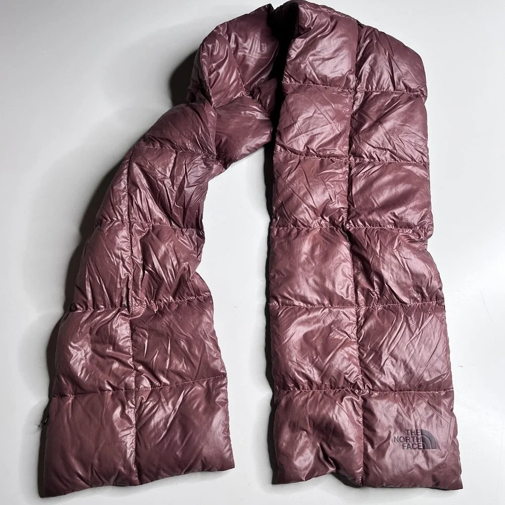 The North Face Scarf Mens One Size Pink‎ Down Quilted Puffer Neck Warmer Winter - Picture 3 of 5